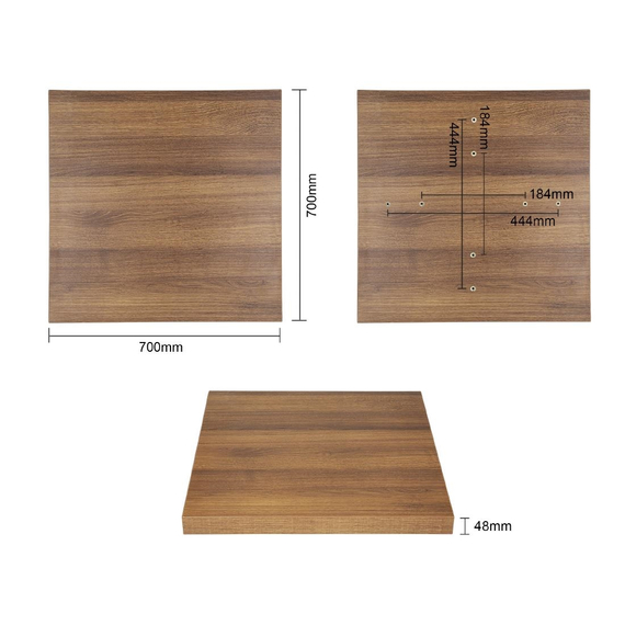 Bolero quadratische Tischplatte Eiche rustikal 70cm 3 Bolero quadratische Tischplatte Eiche rustikal 70cm