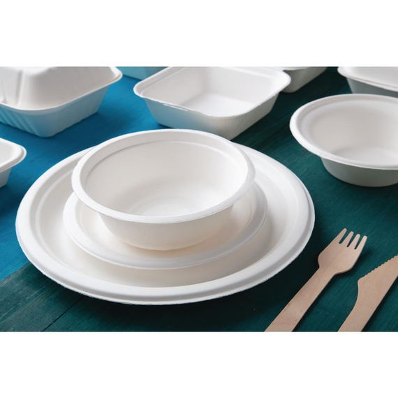 Fiesta Compostable kompostierbare Zuckerrohrteller 26cm (50 Stück) 7 Fiesta Compostable kompostierbare Zuckerrohrteller 26cm (50 Stück)