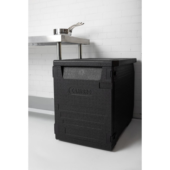 Cambro isolierter Frontlader Lebensmitteltransportbehälter 126L mit 6 Schienen 8 Cambro isolierter Frontlader Lebensmitteltransportbehälter 126L mit 6 Schienen