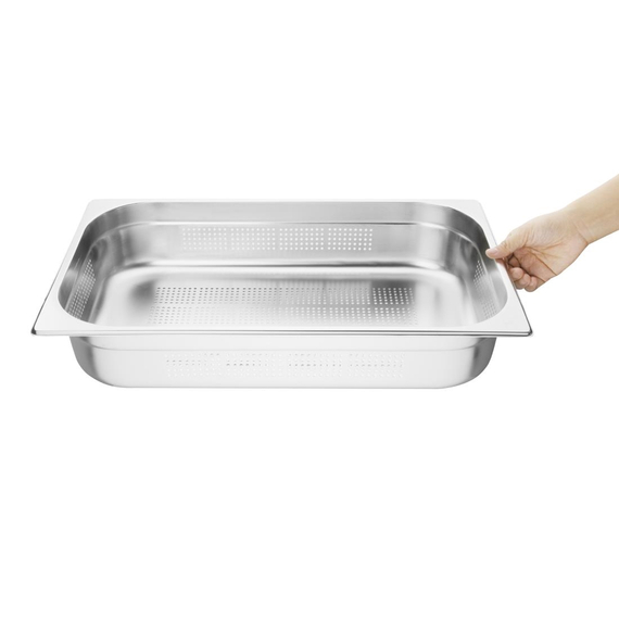 Vogue GN-Behälter Edelstahl 10cm GN1/1 gelocht 3 Vogue GN-Behälter Edelstahl 10cm GN1/1 gelocht
