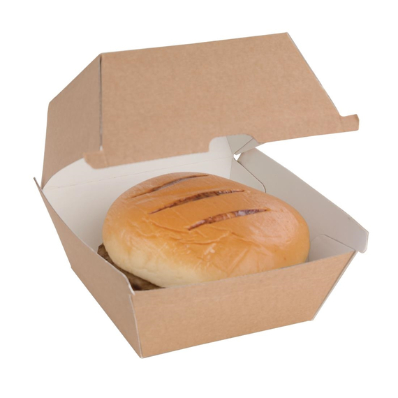 Fiesta Compostable kompostierbare Burgerboxen aus Kraftpapier groß 112mm (150 Stück) 5 Fiesta Compostable kompostierbare Burgerboxen aus Kraftpapier groß 112mm (150 Stück)