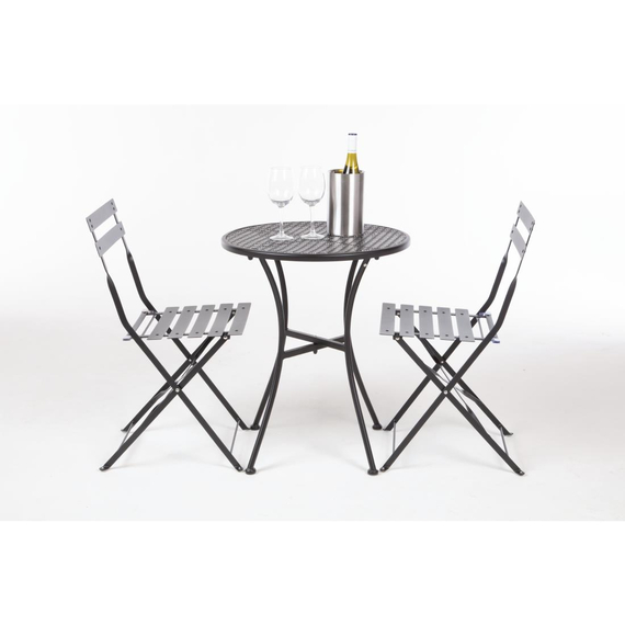 Bolero Schwarzer Stahlmuster Runder Bistro-Tisch Schwarz 600mm 2 Bolero Schwarzer Stahlmuster Runder Bistro-Tisch Schwarz 600mm