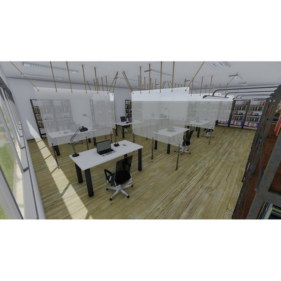 Recycelbare Trennwand 200x150cm transparenter PVC 1 Recycelbare Trennwand 200x150cm transparenter PVC