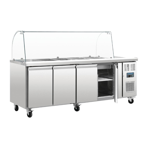 Polar Serie U 4-türige GN-Saladette mit Schutzhaube Polar Serie U 4-türige GN-Saladette mit Schutzhaube