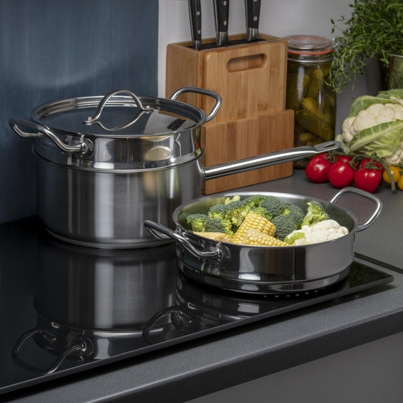 Vogue Kochen wie die Profis Set mit 5L Stieltopf und 2x Dampfgareinsatz 3 Vogue Kochen wie die Profis Set mit 5L Stieltopf und 2x Dampfgareinsatz