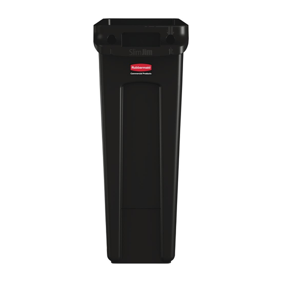 Rubbermaid Slim Jim Abfalleimer mit Entlüftungsschlitzen schwarz 87L 1 Rubbermaid Slim Jim Abfalleimer mit Entlüftungsschlitzen schwarz 87L