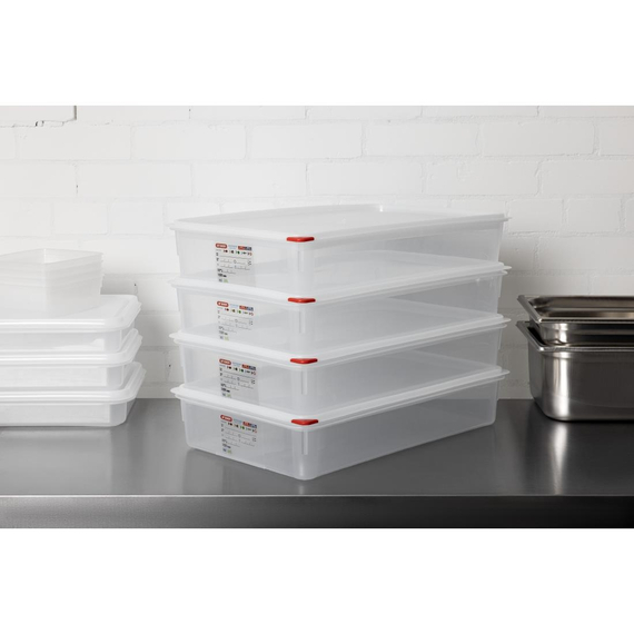 Araven Polypropylen 1/1 Gastronorm Lebensmittelbehälter 13,7 Ltr mit Deckel (4 Stück) 7 Araven Polypropylen 1/1 Gastronorm Lebensmittelbehälter 13,7 Ltr mit Deckel (4 Stück)