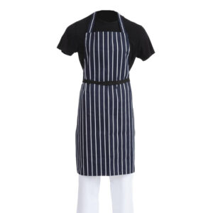 Whites Latzschürze marineblau gestreift (5 Stück)