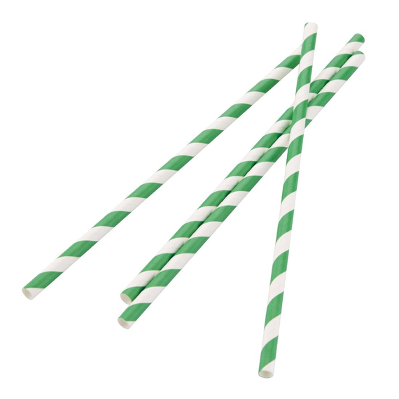 Fiesta Compostable Kompostierbare Papiertrinkhalme grün geringelt (250 Stück) 1 Fiesta Compostable Kompostierbare Papiertrinkhalme grün geringelt (250 Stück)