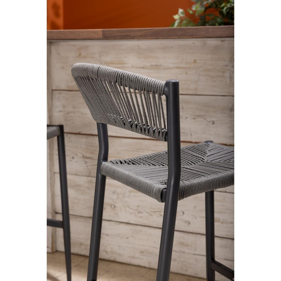 Bolero Eden PE Twist Rattan Outdoor Barhocker Charcoal (2 Stück) 7 Bolero Eden PE Twist Rattan Outdoor Barhocker Charcoal (2 Stück)