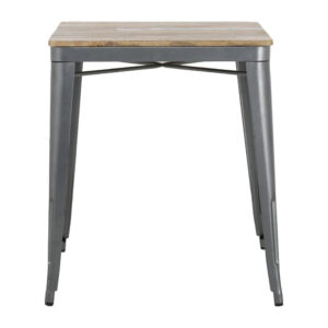 Bolero Bistro Esstisch Geschlitzte Mango Holzplatte Gewehrmetall Rahmen 650mm