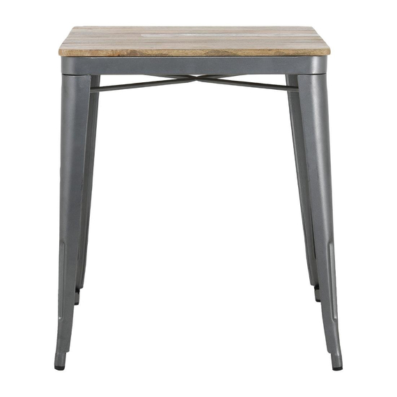 Bolero Bistro Esstisch Geschlitzte Mango Holzplatte Gewehrmetall Rahmen 650mm Bolero Bistro Esstisch Geschlitzte Mango Holzplatte Gewehrmetall Rahmen 650mm
