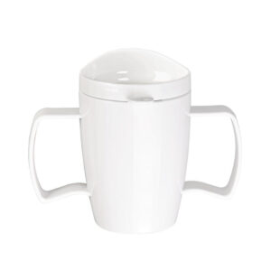Olympia Kristallon Heritage Doppelhenkelbecher mit Deckel Weiß 300ml (4 Stück)