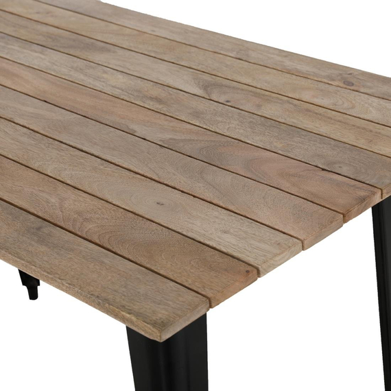 Bolero Bistro Esstisch Mangoholz-Lattenplatte Schwarz 1200mm Bolero Bistro Esstisch Mangoholz-Lattenplatte Schwarz 1200mm