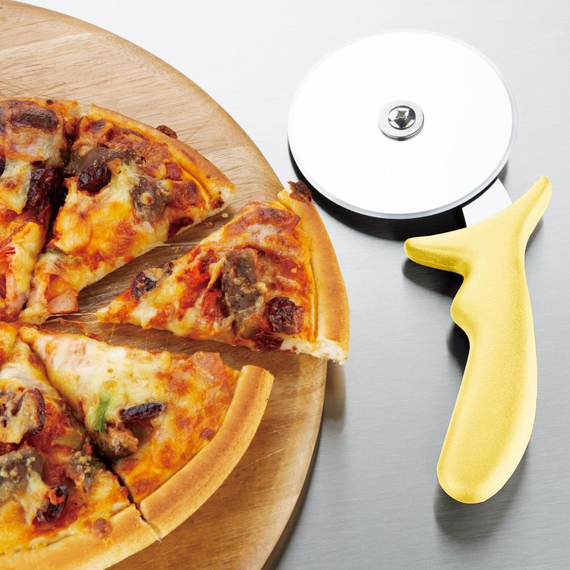 Hygiplas Edelstahl Pizzarad gelb 10cm 2 Hygiplas Edelstahl Pizzarad gelb 10cm