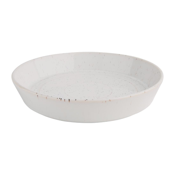 Olympia Cavolo Flache runde Schale weiß gesprenkelt 220mm (4 Stück) 2 Olympia Cavolo Flache runde Schale weiß gesprenkelt 220mm (4 Stück)