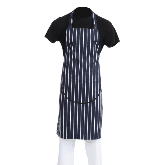 Whites Latzschürze mit Tasche blau-weiß gestreift 2 Whites Latzschürze mit Tasche blau-weiß gestreift