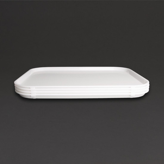 Olympia Kristallon Polypropylen Fast Food Tablett Weiß Groß 450mm 3 Olympia Kristallon Polypropylen Fast Food Tablett Weiß Groß 450mm
