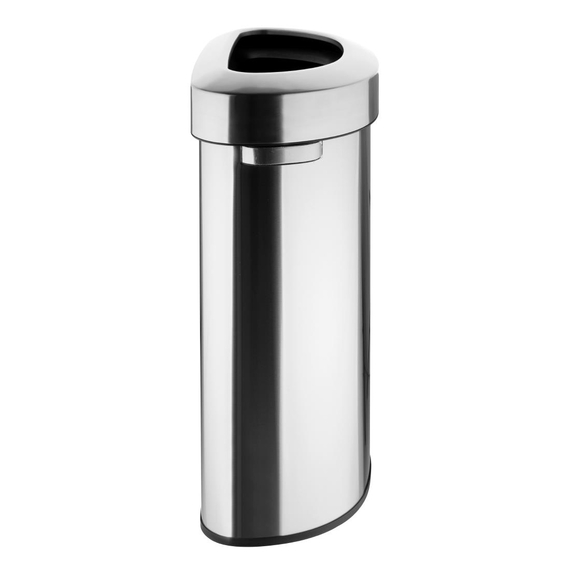 Bolero 'D' Form Gebürsteter Stahl Mülleimer mit offenem Deckel 86Ltr 1 Bolero 'D' Form Gebürsteter Stahl Mülleimer mit offenem Deckel 86Ltr