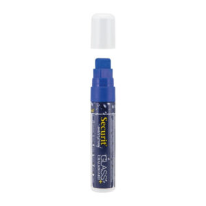 Securit Wasserfester Kreidemarker (Glas + Kreidetafel) in blau 7-15mm Spitze