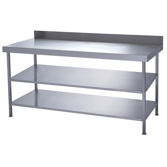 Parry Vollverschweißter Wandtisch aus Edelstahl mit 2 Unterböden 1200 x 600 mm Parry Vollverschweißter Wandtisch aus Edelstahl mit 2 Unterböden 1200 x 600 mm