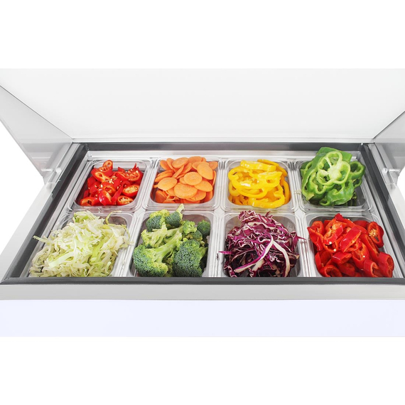 Polar U-Serie Premium Einzeltür Mega Top Prep Thekenkühlschrank 154 Liter 4 Polar U-Serie Premium Einzeltür Mega Top Prep Thekenkühlschrank 154 Liter
