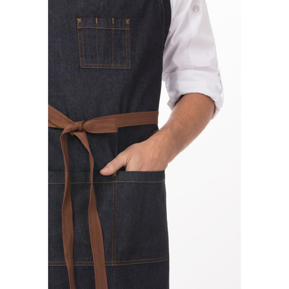 Chef Works Urban Memphis Breite Latzschürze Indigo 1 Chef Works Urban Memphis Breite Latzschürze Indigo