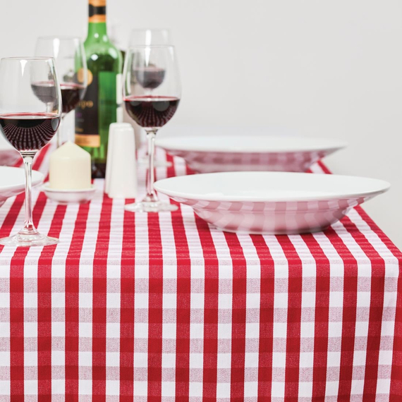 Mitre Comfort Gingham Tischdecke rot-weiß kariert 132cm 2 Mitre Comfort Gingham Tischdecke rot-weiß kariert 132cm
