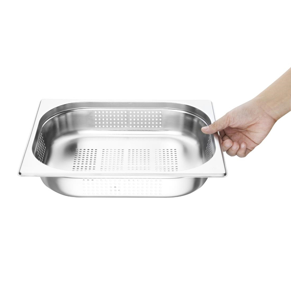 Vogue Edelstahl perforiertes 1/2 Gastronorm Tablett 65mm 3 Vogue Edelstahl perforiertes 1/2 Gastronorm Tablett 65mm