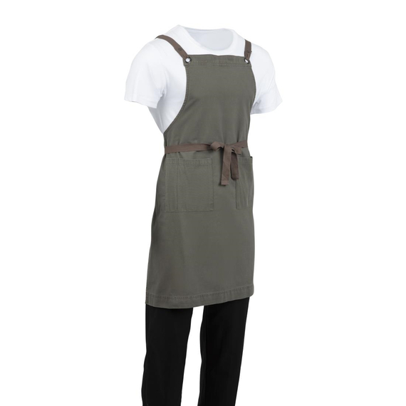 Southside Baumwoll-Canvas Latzschürze Khaki 8 Southside Baumwoll-Canvas Latzschürze Khaki