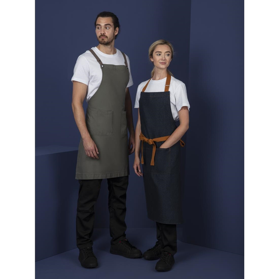 Southside Baumwoll-Canvas Latzschürze Khaki 1 Southside Baumwoll-Canvas Latzschürze Khaki