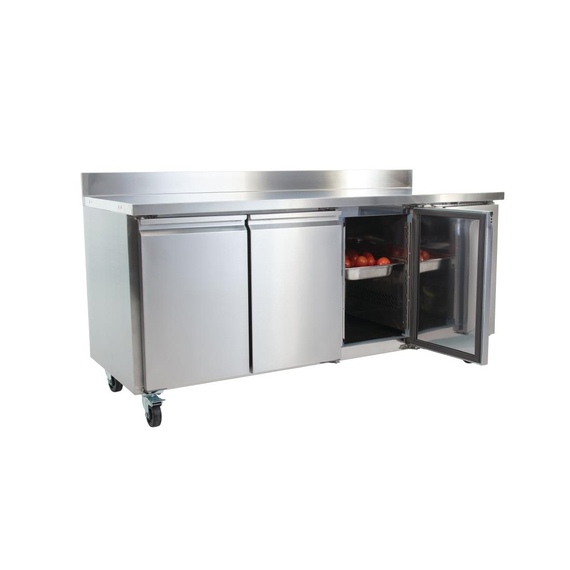 Polar U-Serie Arbeitsplattenkühlschrank mit drei Türen und Aufkantung 417Ltr 1 Polar U-Serie Arbeitsplattenkühlschrank mit drei Türen und Aufkantung 417Ltr