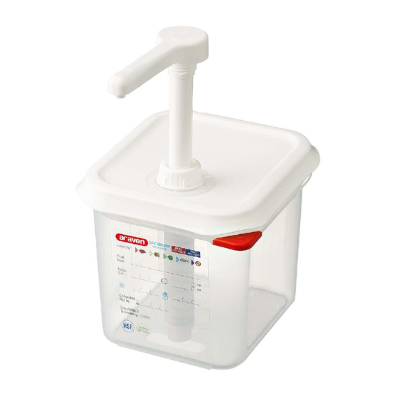 Araven Saucenspender mit Pumpe GN 1/6 Transparent 2,6L Araven Saucenspender mit Pumpe GN 1/6 Transparent 2,6L