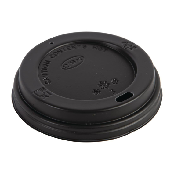 Fiesta Recyclable Deckel für 340ml- und 455ml-Heißgetränkebecher schwarz (50 Stück) 2 Fiesta Recyclable Deckel für 340ml- und 455ml-Heißgetränkebecher schwarz (50 Stück)