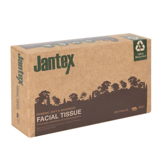 Jantex Green 100% Recycelte Gesichtstücher 100 Blatt (36 Stück) 2 Jantex Green 100% Recycelte Gesichtstücher 100 Blatt (36 Stück)
