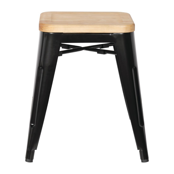 Bolero Bistro Hocker mit Holzsitzpolster Schwarz (4er Pack) (4 Stück) 6 Bolero Bistro Hocker mit Holzsitzpolster Schwarz (4er Pack) (4 Stück)