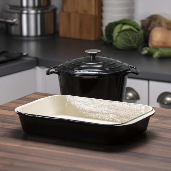 Vogue Kochen wie die Profis Set von 2x Kochgeschirr aus Gusseisen 4 Vogue Kochen wie die Profis Set von 2x Kochgeschirr aus Gusseisen