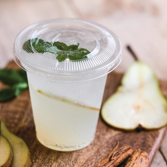 Vegware-Deckel für kompostierbare Softdrinkbecher der Serie 96 (1000 Stück) 1 Vegware-Deckel für kompostierbare Softdrinkbecher der Serie 96 (1000 Stück)