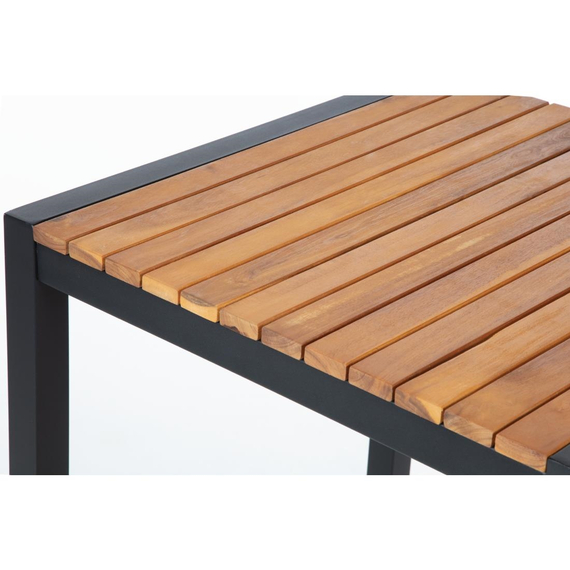 Bolero quadratischer Stahl und Akazienholz Bartisch 60cm 3 Bolero quadratischer Stahl und Akazienholz Bartisch 60cm