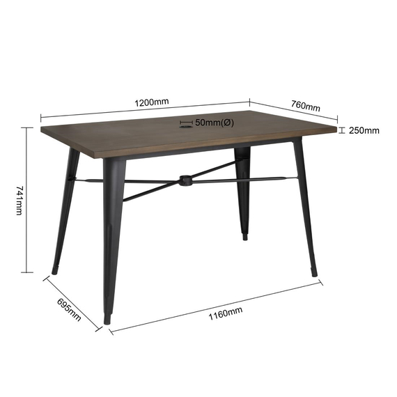 Bolero Kompletter Outdoor Tisch 120x76x76cm Dunkles Holz 6 Bolero Kompletter Outdoor Tisch 120x76x76cm Dunkles Holz