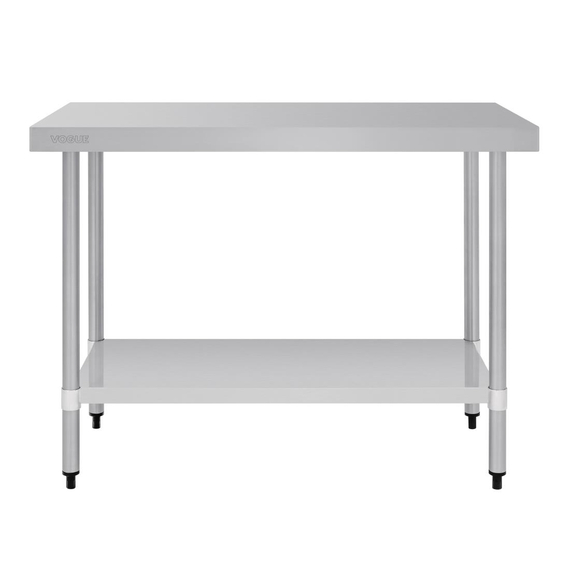 Vogue Edelstahl Arbeitstisch mit Regalboden 120 x 60cm 1 Vogue Edelstahl Arbeitstisch mit Regalboden 120 x 60cm