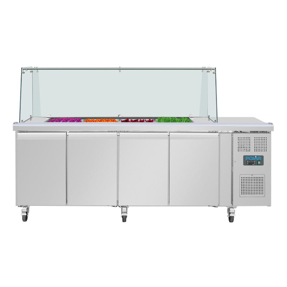 Polar U-Serie Premium Viertürige Saladette Thekenkühlschrank mit Schutz 3 Polar U-Serie Premium Viertürige Saladette Thekenkühlschrank mit Schutz
