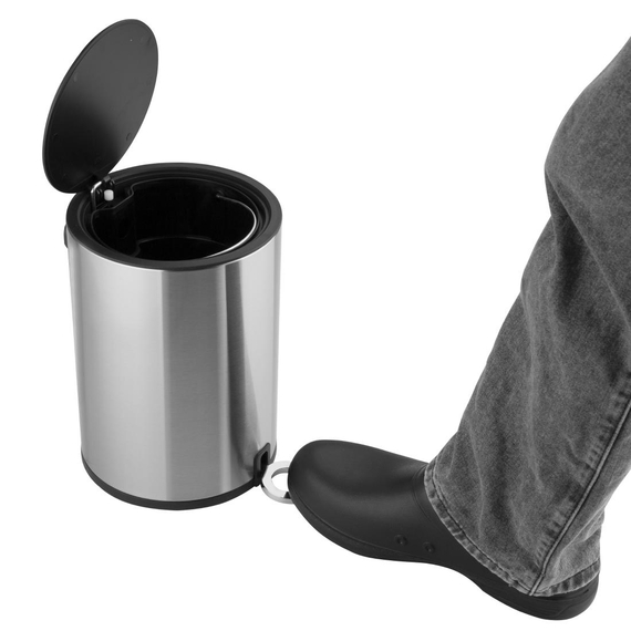 Jantex Rund Abfalleimer aus Gebürstetem Edelstahl 6Ltr 4 Jantex Rund Abfalleimer aus Gebürstetem Edelstahl 6Ltr