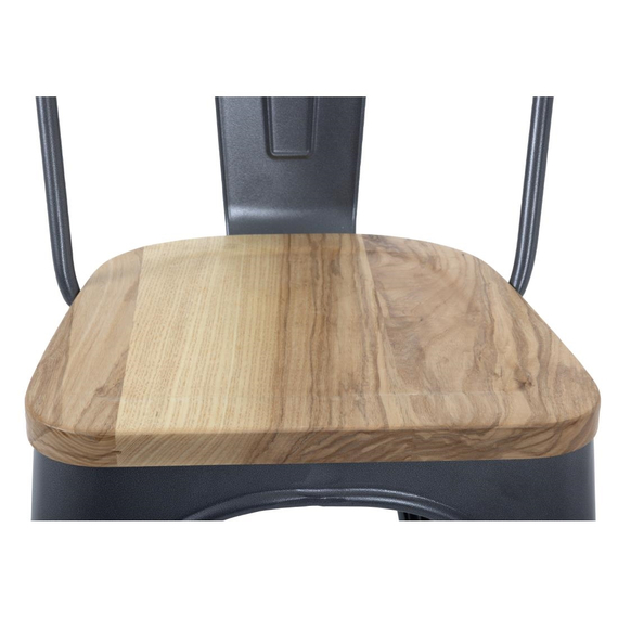 Bolero Bistro Stahlstühle mit Holzsitz grau (4 Stück) 7 Bolero Bistro Stahlstühle mit Holzsitz grau (4 Stück)