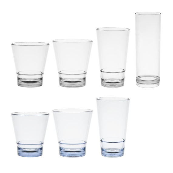 Olympia Kristallon Polycarbonat Hi Ball Gläser Transparent 360ml (6 Stück) 3 Olympia Kristallon Polycarbonat Hi Ball Gläser Transparent 360ml (6 Stück)