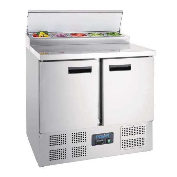 Polar Serie G Pizzakühltisch Saladette 2-türig 254L 1 Polar Serie G Pizzakühltisch Saladette 2-türig 254L