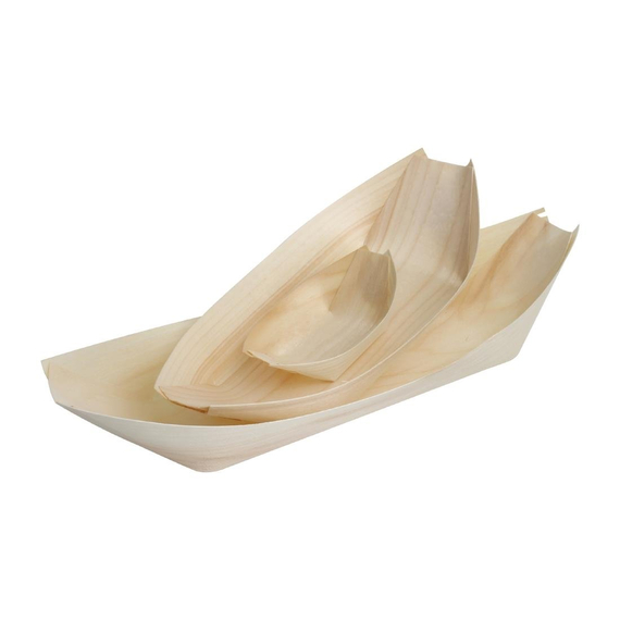 Fiesta Compostable biologisch abbaubare Holz-Schiffchen 19cm (100 Stück) Fiesta Compostable biologisch abbaubare Holz-Schiffchen 19cm (100 Stück)