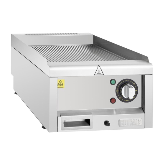 Gerippte Elektro-Grillplatte der Buffalo 600-Serie, 400 mm Gerippte Elektro-Grillplatte der Buffalo 600-Serie, 400 mm