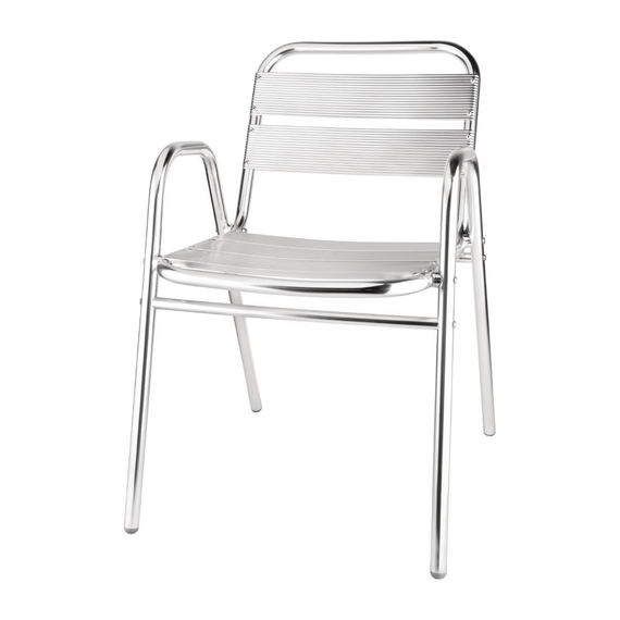 Bolero Bistrostühle mit Unterarmlehne Aluminium (4 Stück) Bolero Bistrostühle mit Unterarmlehne Aluminium (4 Stück)
