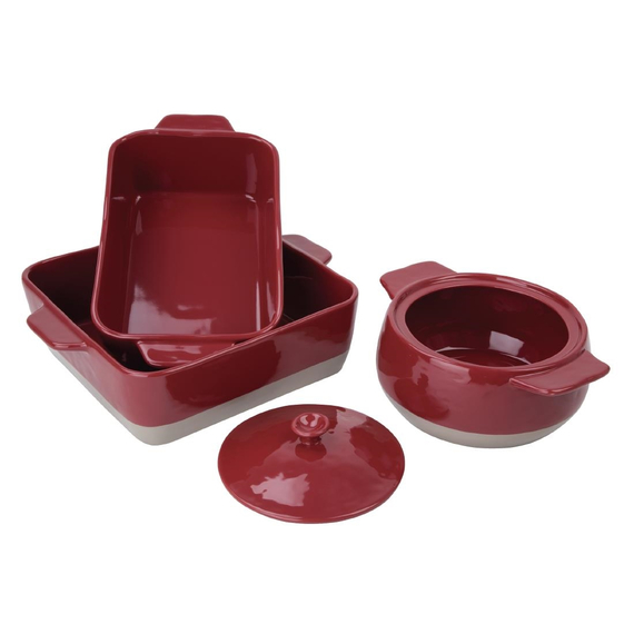 Olympia Bräter rot und taupe 4,2L 2 Olympia Bräter rot und taupe 4,2L